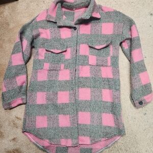 Pink and Gray Checkered Ladies Shirt